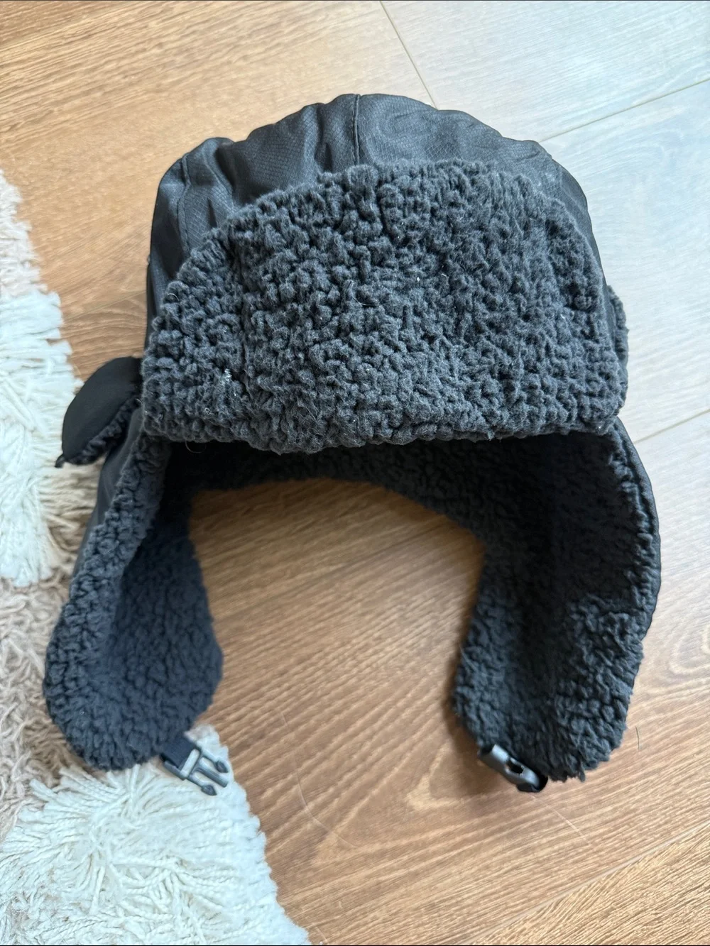 🆕 Black Faux Shearling Trapper Hat